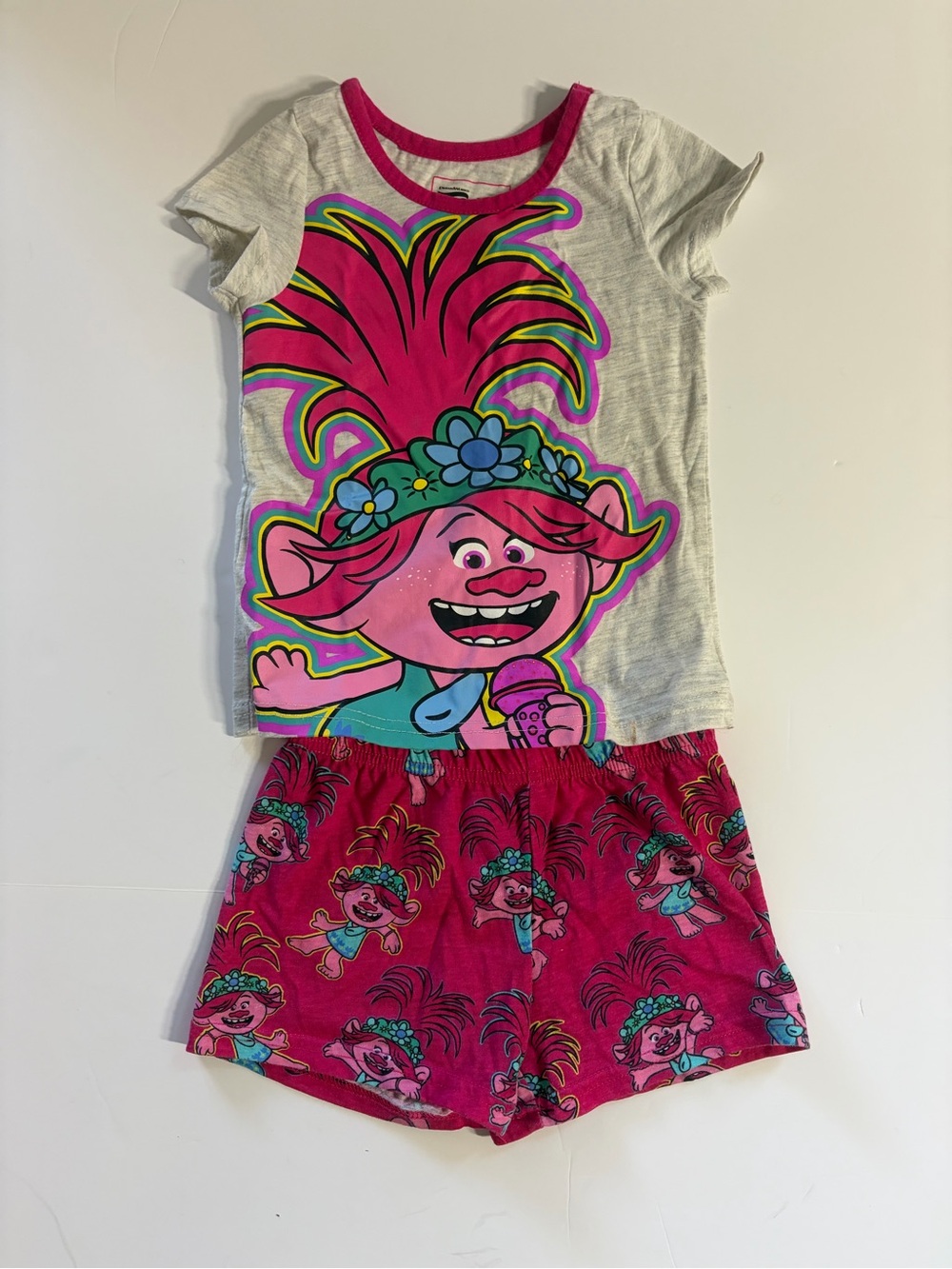 Dreamworks Pink and White Trolls Pajama Set